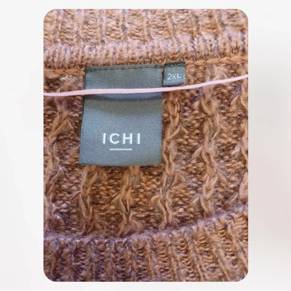 Ichi Textured Knit Sweater Light Mahogany Colour Size XXL - Picture 11 of 14